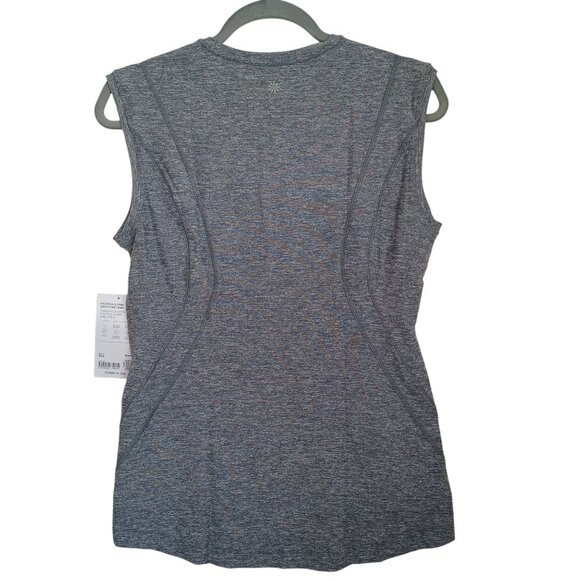Athleta Tank Top Pacifica Illume UPF Gray Fitted 1/4 Zip Womens Medium NEW - Picture 11 of 13